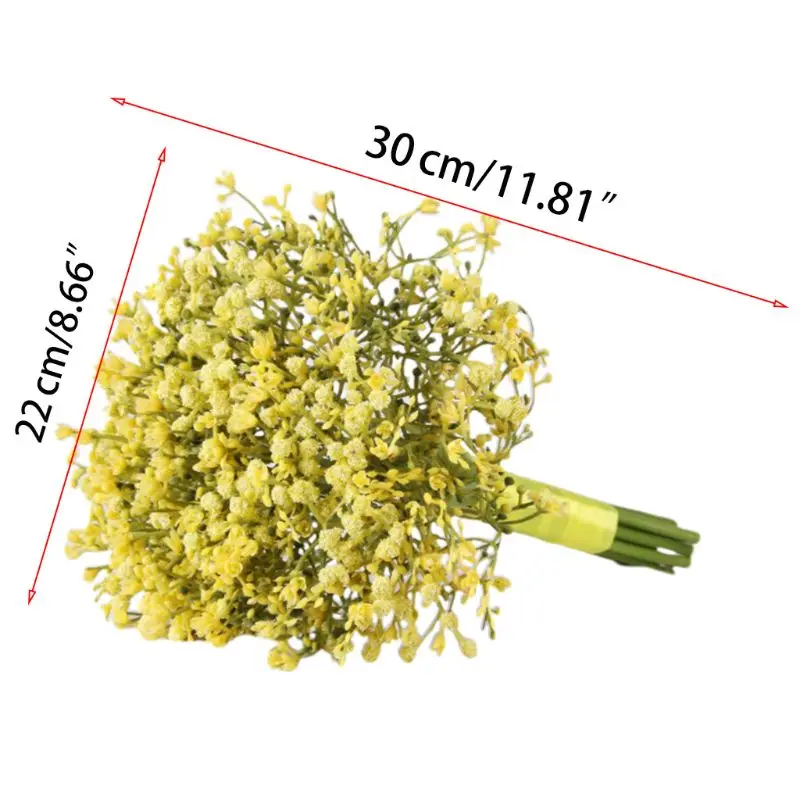 Искусственное детское дыхание Gypsophila свадебное для невесты Подружки невесты букет с атласной лентой для украшения дома Вечерние