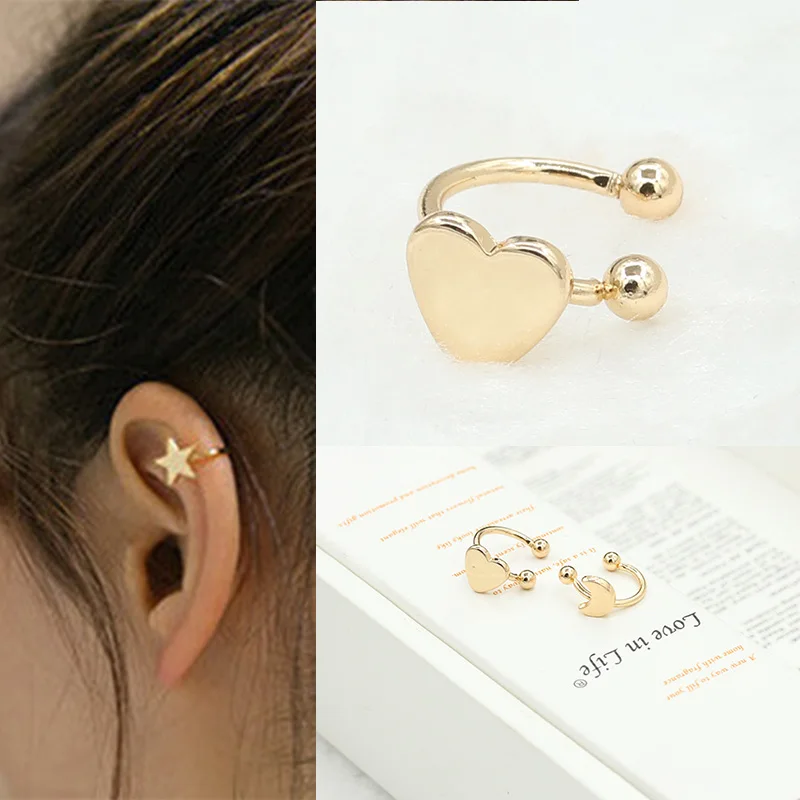 8 шт. модные маленькие золотые серебряные медные лунные серьги с клевером