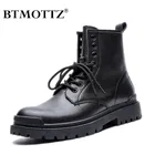 Мужские зимние ботинки, теплые кожаные ботинки с мехом в западном стиле, мотоциклетные ботильоны в стиле панк, мужские военные зимние повседневные ботинки размера плюс 46