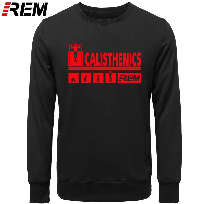 Худи REM, милые мужские толстовки с длинным рукавом, с графическим принтом, пляжные Calisthenics Evolution Calisthenics, толстовки, свитшоты - Цвет: BLACK RED