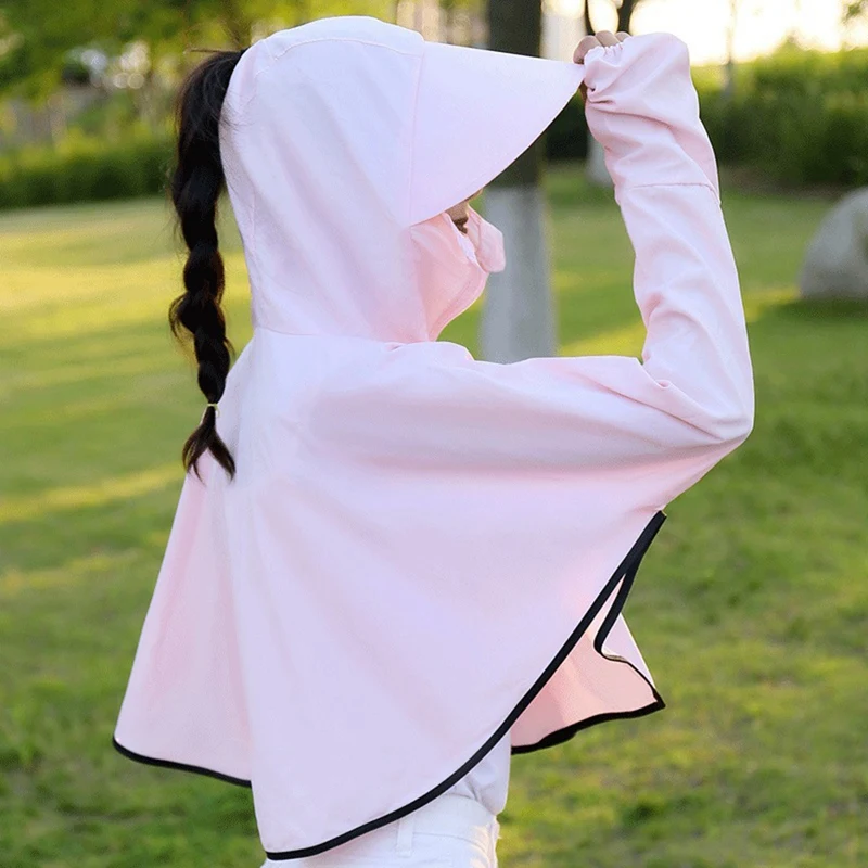 

Summer Anti-UV Sun Hat Sun Hat-Long Hat/Free Size/Riding Thin Jacket Women's Long Sleeve | Hoodies 1pc 5 Color New