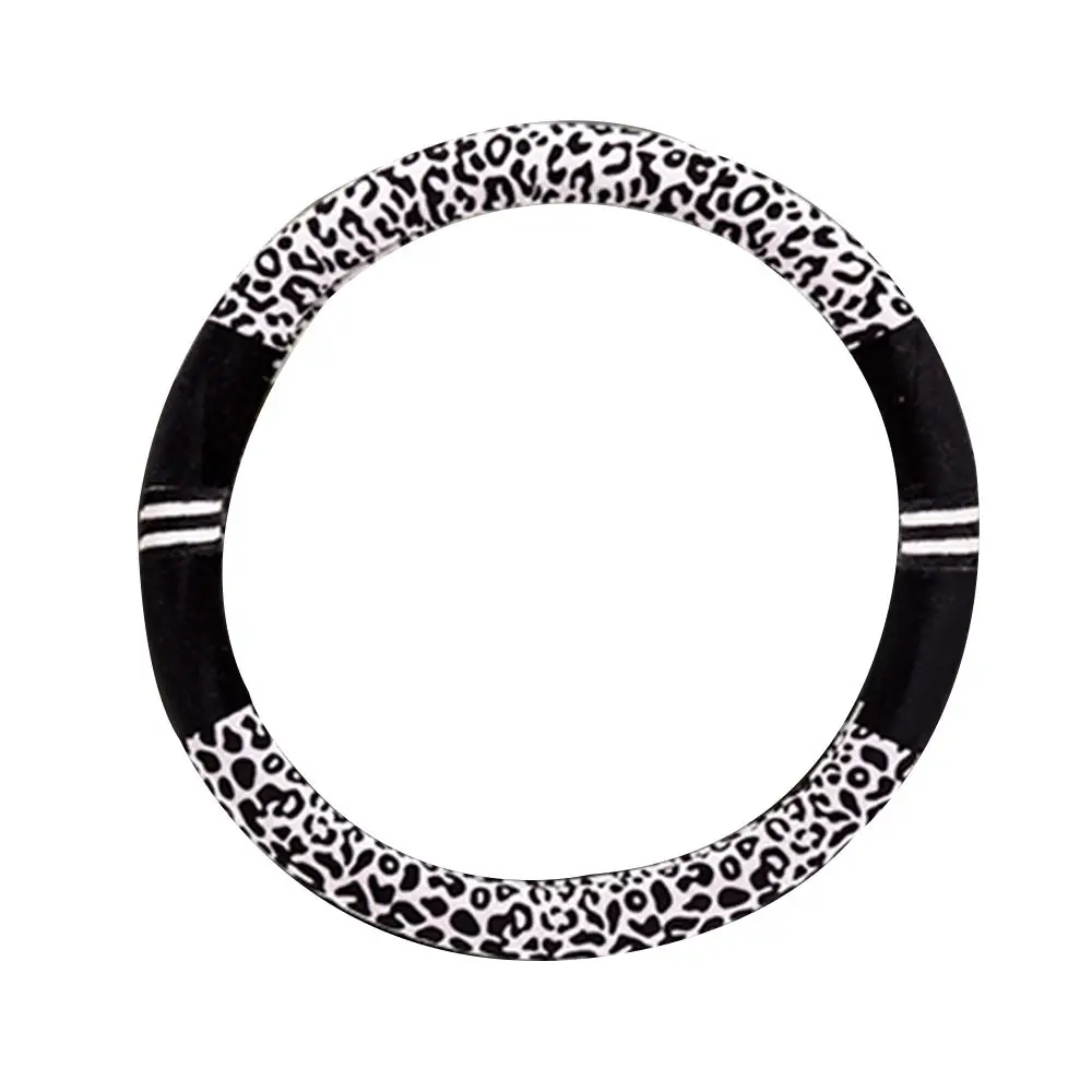 

Universal Leopard Print Plush Car SUV Steering Wheel Cover Decoration 15''/38cm Leopard Steering Wheel Cover