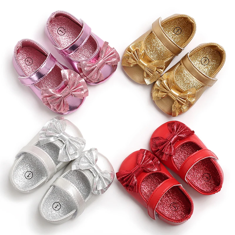 

Bowknot Princess Baby Girl Shoes Soft First Walkers Cotton PU Leather Mary Jane Newborn Toddler Shoes For Girls