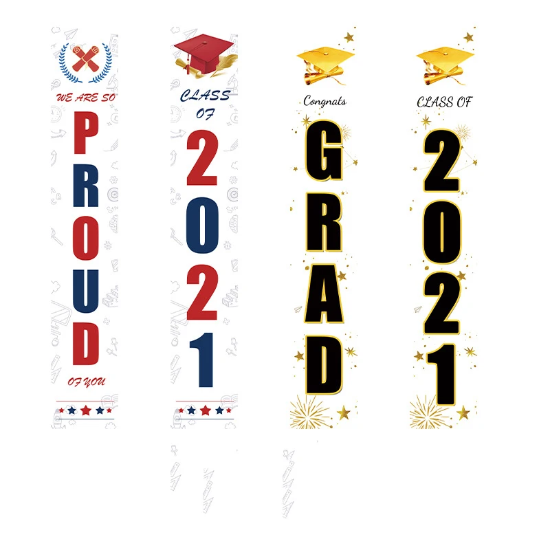 

LuanQI 30X180cm Happy Graduation Season Decor Couplet Banners Party Hanging Flag Porch Sign Outdoor Home Door Wall DIY Supplies