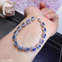 kjjeaxcmy boutique jewelry 925 sterling silver inlaid natural sapphire womens bracelet support detection fine