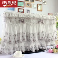 europe luxury embroidered tulle lace tv cover for 32 60 inch hanging tv dust cover television dustproof covers