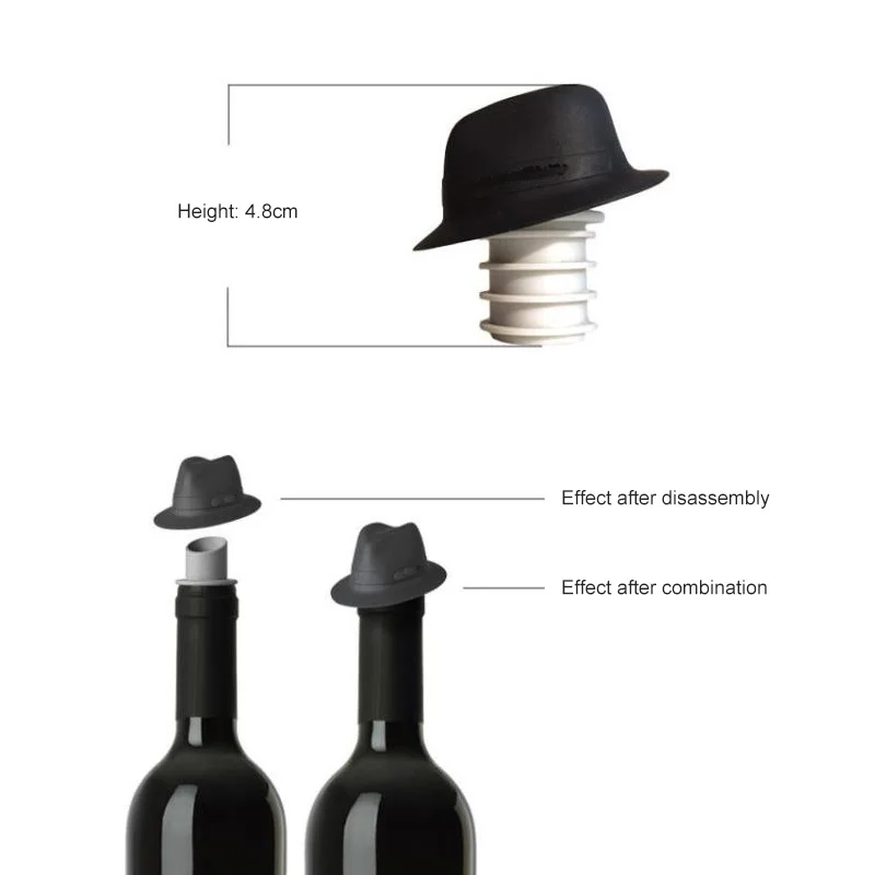 Силиконовая крышка в ковбойском стиле винная бутылочка Ранняя наклейка черная
