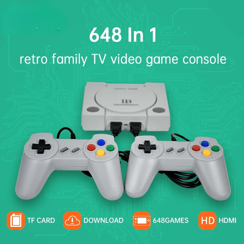 

Powkiddy Retro Family TV Video Game Console Build in 628 8 Bit + 20 16 bit Classic Games Dual Gamepad HD Output