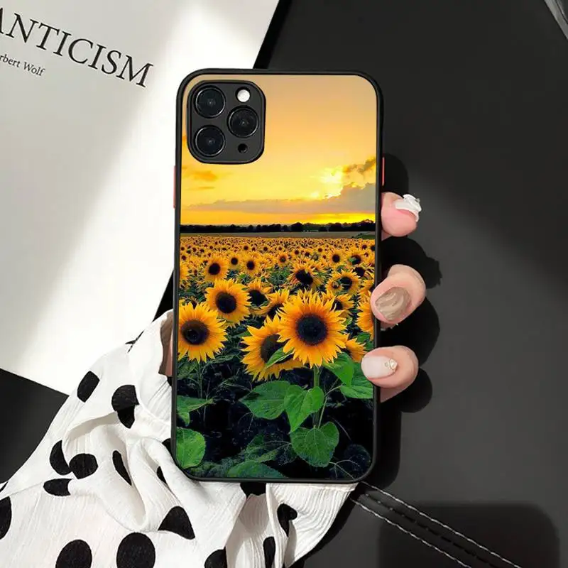 

daisy yellow sunflower flower Phone Case matte transparent For iphone 7 8 11 12 plus mini x xs xr pro max cover