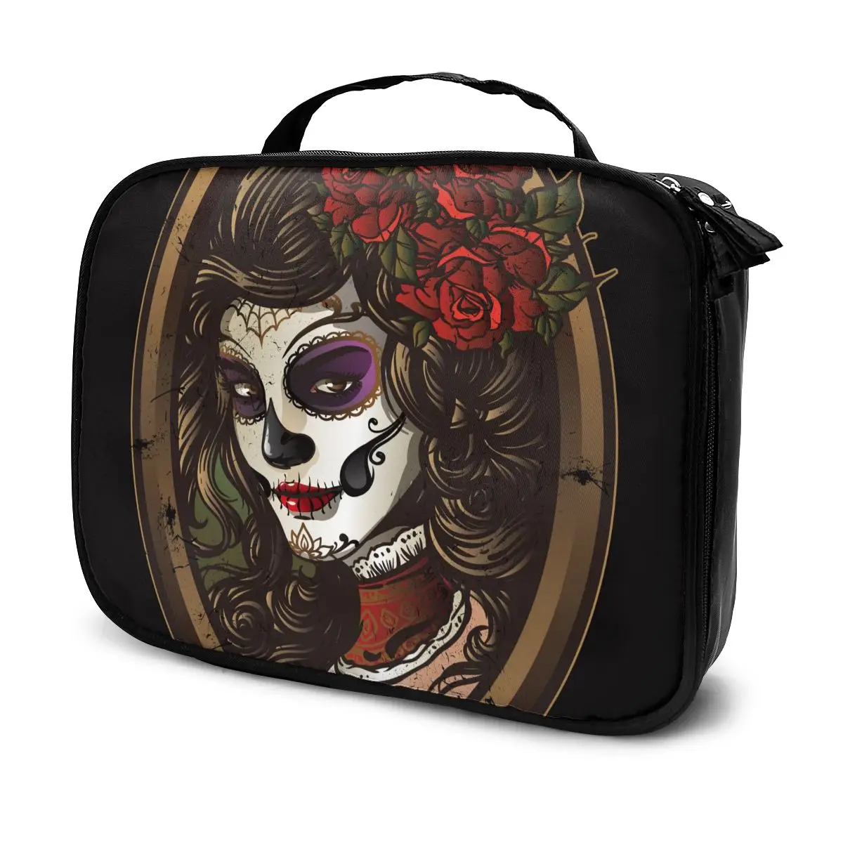 

Female Makeup Bag Organizer Sugar Skull Girl Nail Make Up Storage Case Travel Tool Cosmetic Bag Beauty Makeup Case