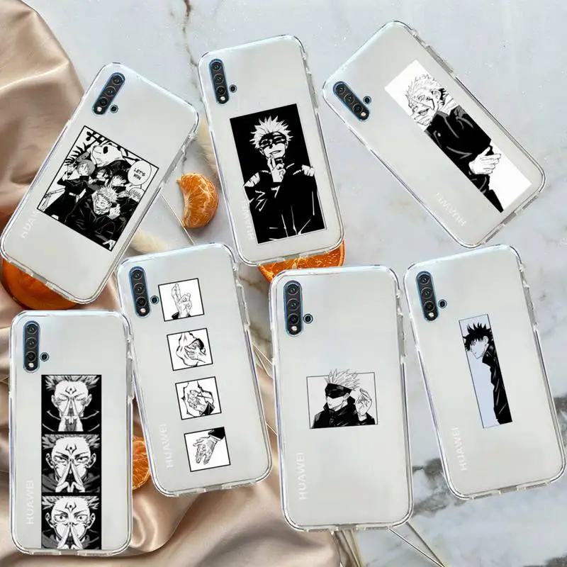 

Jujutsu Kaisen anime Phone Case Transparent for Huawei honor P mate 40 20 30 10 50 i 9 x mate pro lite 8a
