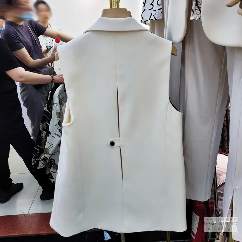 

Suit Vest 2021 Spring Autumn New Korean Style Loose Slimming Suit Fabric Sleeveless Waistcoat Outerwear Office Lady Vest Coats