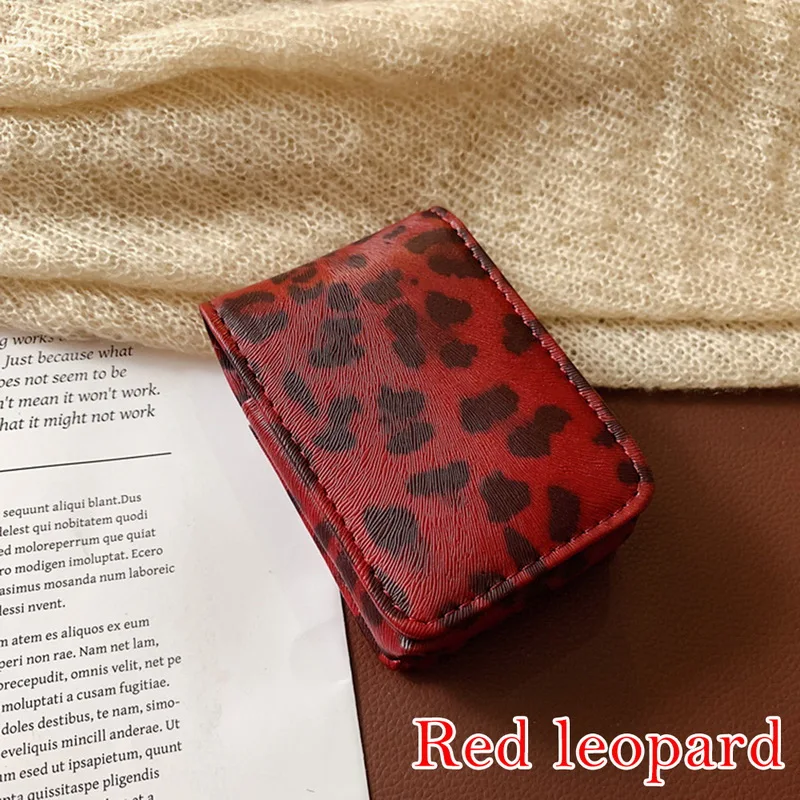 red leopard Oeak модный мешочек для помады, Женская портативная косметичка с зеркалом, мини-сумка для женщин, чехол для макияжа, Женский чехол для помады - Цвет: red leopard