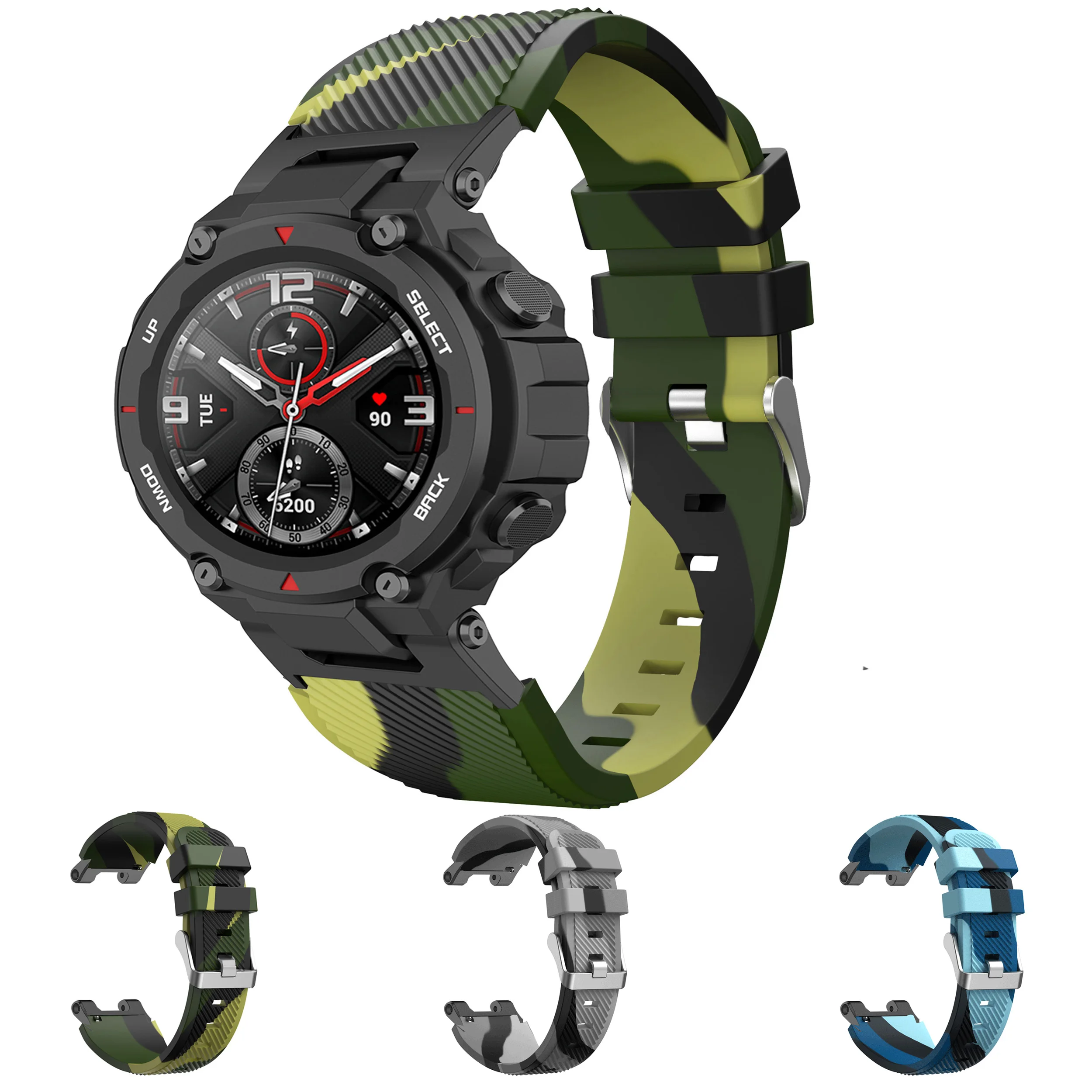 

Camouflage Silicone Strap For Huami Amazfit T-Rex Smart Watch Band Replace Bracelet For Xiaomi Amazfit T-Rex Pro Trex Correa
