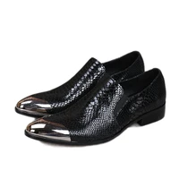 2020 new hot mens black leather shoes front metal cap mens dress shoes designers shoes men eu38 46