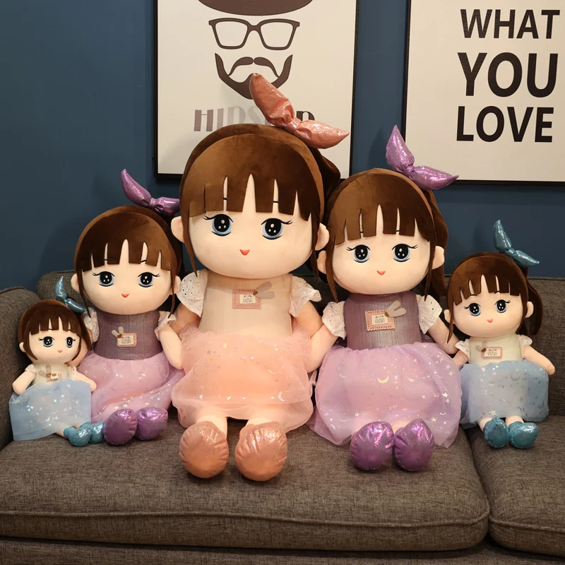 

High Quality Cartoon Girl Plush Doll Soft Stuffed Character Plush Toys Kids Girls Valentine Kawaii Birthday Gift