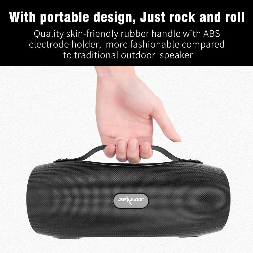 zealot s29 bluetooth speaker fm radio wireless portable speaker boombox power bankflashlightsupport twstfauxusb flash drive free global shipping