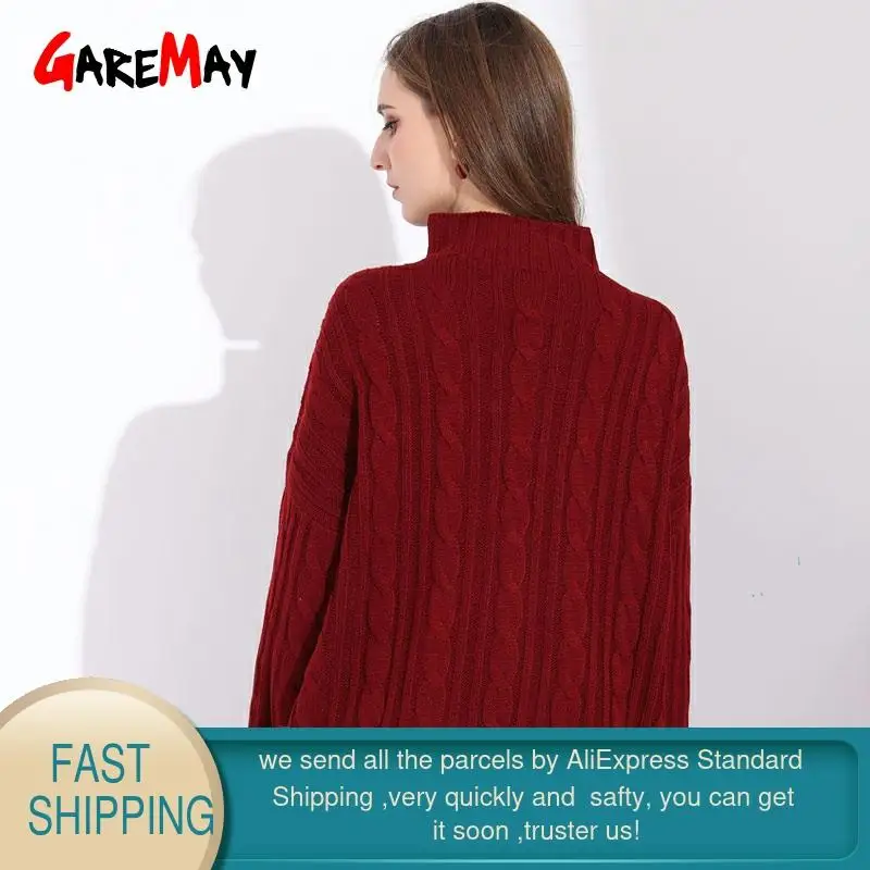 Свитер Женский вязаный оверсайз с высоким воротом 2020 | Женская одежда