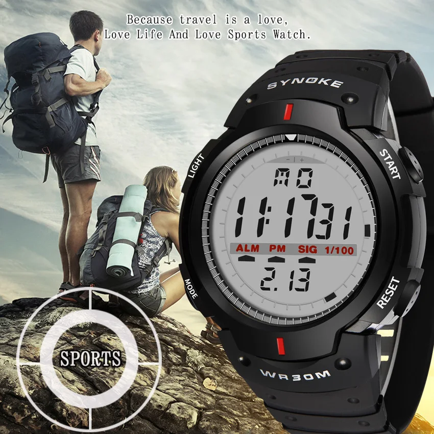 

30M Waterproof Electronic LED Digital Outdoor Mens Sports Wrist Watches Stopwatch Relojes Hombre
