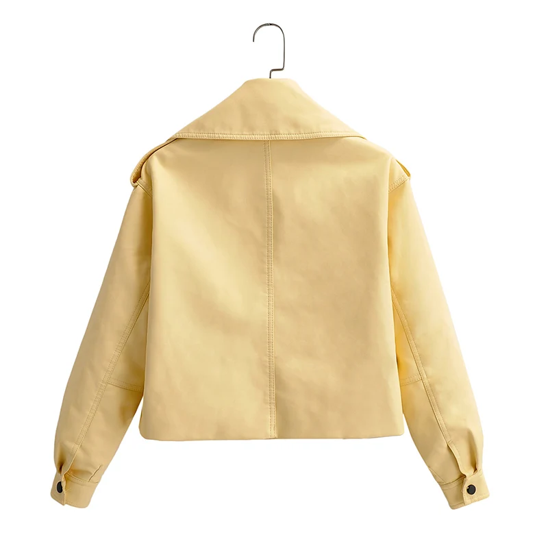 NEW2021 ERQIBA New Arrival Autumn Women Pu Faux Soft Leather Wallet Campera Chaqueta Cuero Mujer Modis Coat Women Veste Cuir De