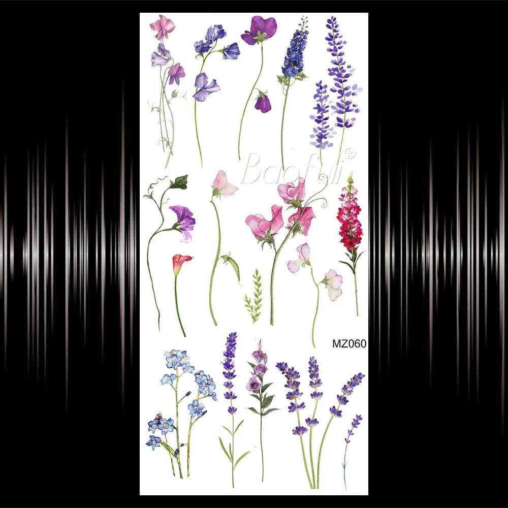 Акварель Колибри Временные татуировки для женщин черная хна поддельные стикер