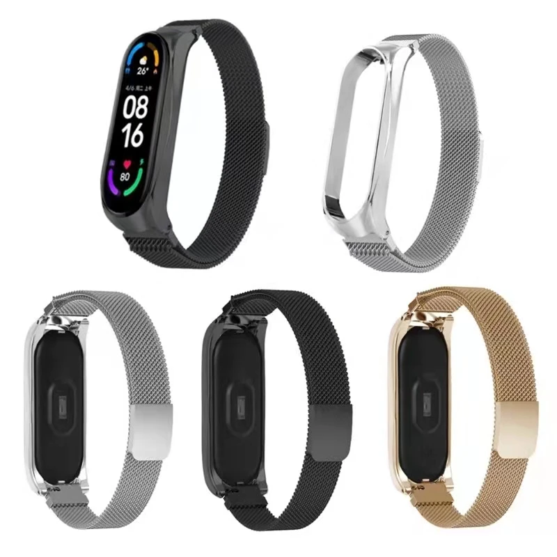 

Strap For Xiaomi Mi Band 3 4 5 6 Wrist Metal Bracelet Screwless Stainless Steel MIband for Mi Band 6 4 3 5 Strap Wristbands