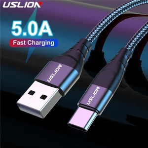 uslion 5a usb c cable type c cable for samsung s21 xiaomi mobile phone fast charging type c fast quick charger for mi 11 ipad free global shipping