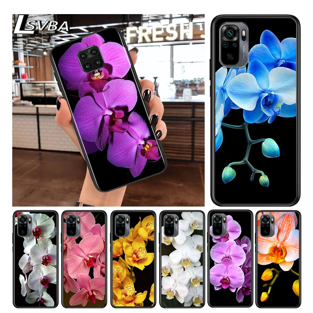 

Orchid beautiful colorful for Xiaomi Redmi Note 10 10S 9 9T 9S 9Pro Max 8T 8Pro 8 7 6 5 Pro 5A 4X 4 Soft Black Phone Case