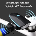 Велосипедный Головной фонарь с супер громким звуковым сигналом 120 дБ Водонепроницаемый 3 режима USB Перезаряжаемый велосипедный передний фонарь