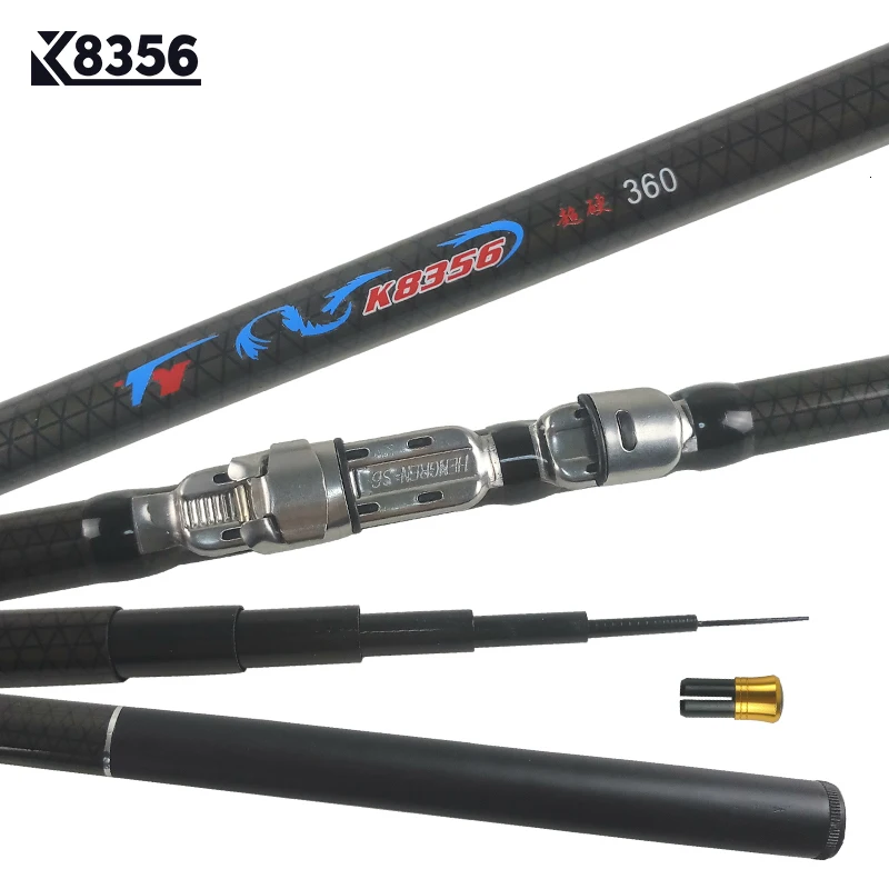 K8356 30T углеродного волокна 2,7/3,6/4,5/5,4/6,3 м телескопическая удочка Портативный Itaiwan Удочка ручной ультра легкий поток полюс