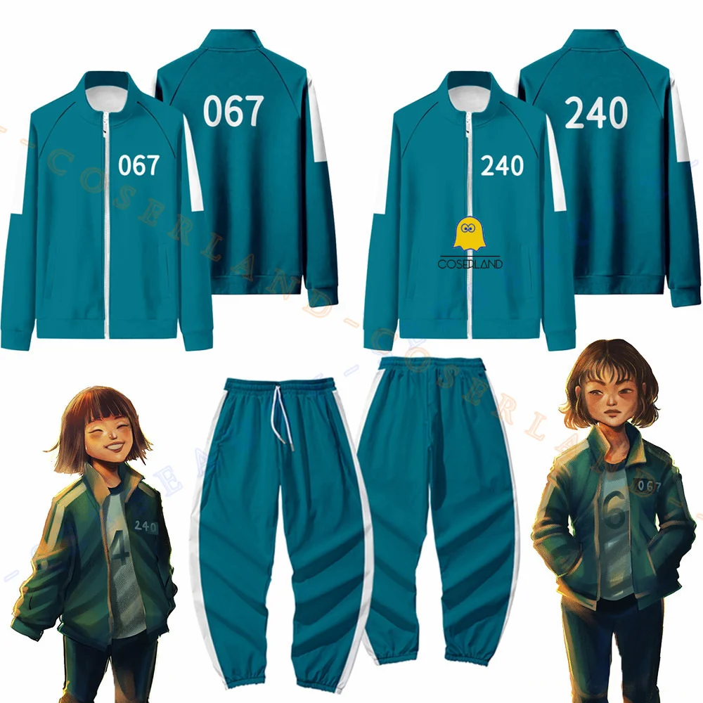 

Женская куртка для косплея по телевизору с принтом игра кальмар 067 Kang Sae byeok 240 костюм сестер Цзи Ён 456 толстовки с капюшоном сеонг Ги Хун кругл...