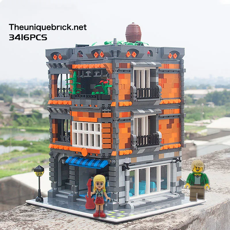 3416 шт. Theuniquebrick.net Кирпичи Город МОС Вид из окна фрукты Кондитерская пончик торт