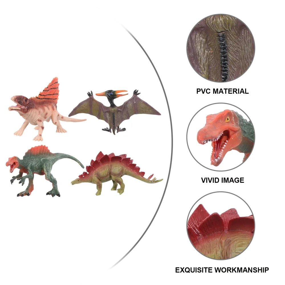 

4Pcs Small Simulation Model Toys Cognitive Animal Toys Desktop Models