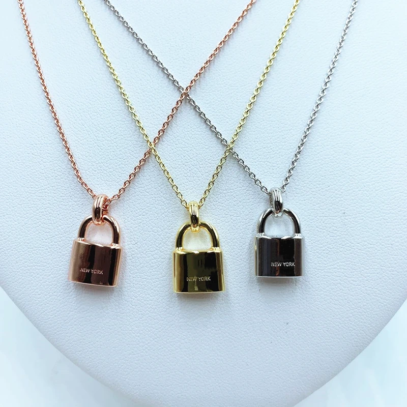 

1:1 925 Sterling Silver European And American Classic Style Lock Necklace, Romantic Valentine's Day Luxury Gift
