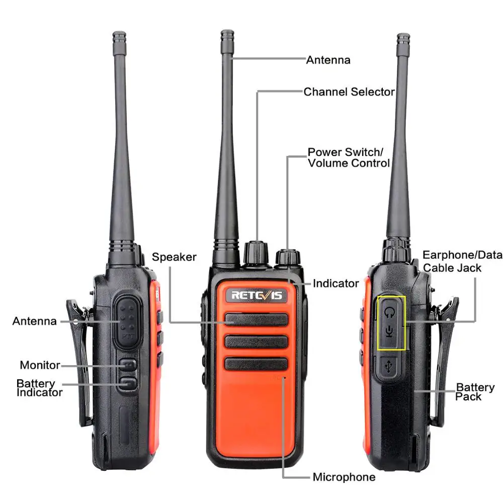 Рация Retevis RT666/RT66 2 шт. УВЧ PMR 446 VOX зарядка через USB | Мобильные телефоны и аксессуары