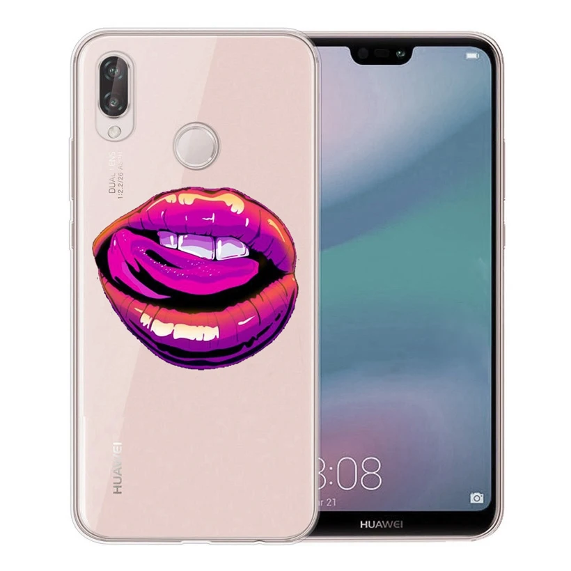 Мягкий чехол для huawei Honor 7A 8A 8X 8C 9 10 mate 20 P Smart P10 Lite Nova 3 City Girl губ ТПУ D643 |