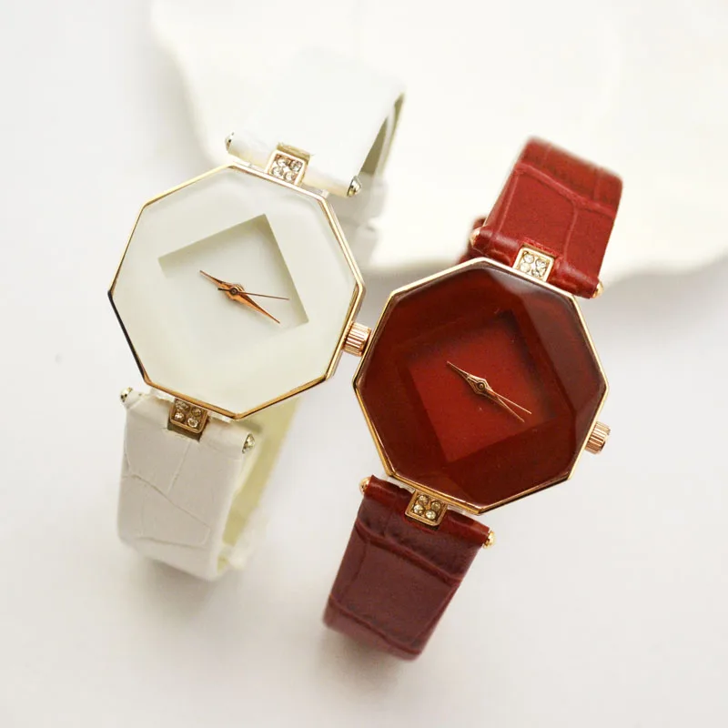 

High-quality Hot 5color Jewelry Watch Fashion Gift Table Women Watches Jewel Gem Cut Rhinestones Geometry Wristwatches