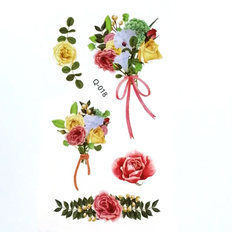 

Временные тату-наклейки с цветами, искусственные татуировки для рук, лица, ног, рук, боди-арта для мужчин и женщин, 30 шт.