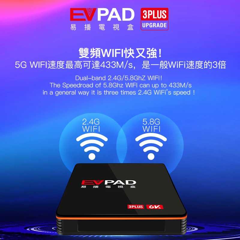 Evpad3PLUS Evpad 3 PLUS новая версия 2G DDR3+ 32G EMMC 8 Core HDMI 2,0 4K 1080P Bluetooth Android tv Box с бесплатным подарком