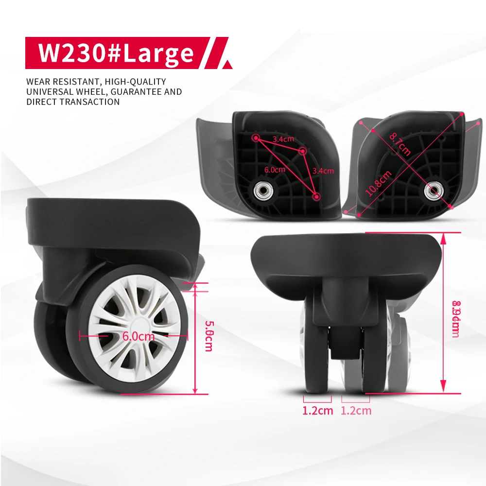 DILONG W230 Password luggage wheels trolley accessories universal suitcase shock absorption practical 1 pair of detachable wheel