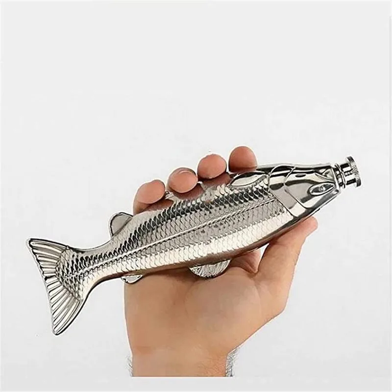 Форель рыба Форма плоская фляжка бутылка алкоголя с воронкой Мини карманная