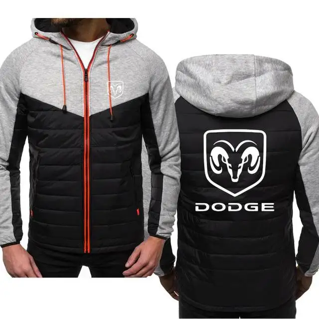 

New Hoodies Man Spring Autumn DODGE Logo Sweatshirt Casual Fashion Hoody Zipper Jacket Male Tops Clothing 3 Colors