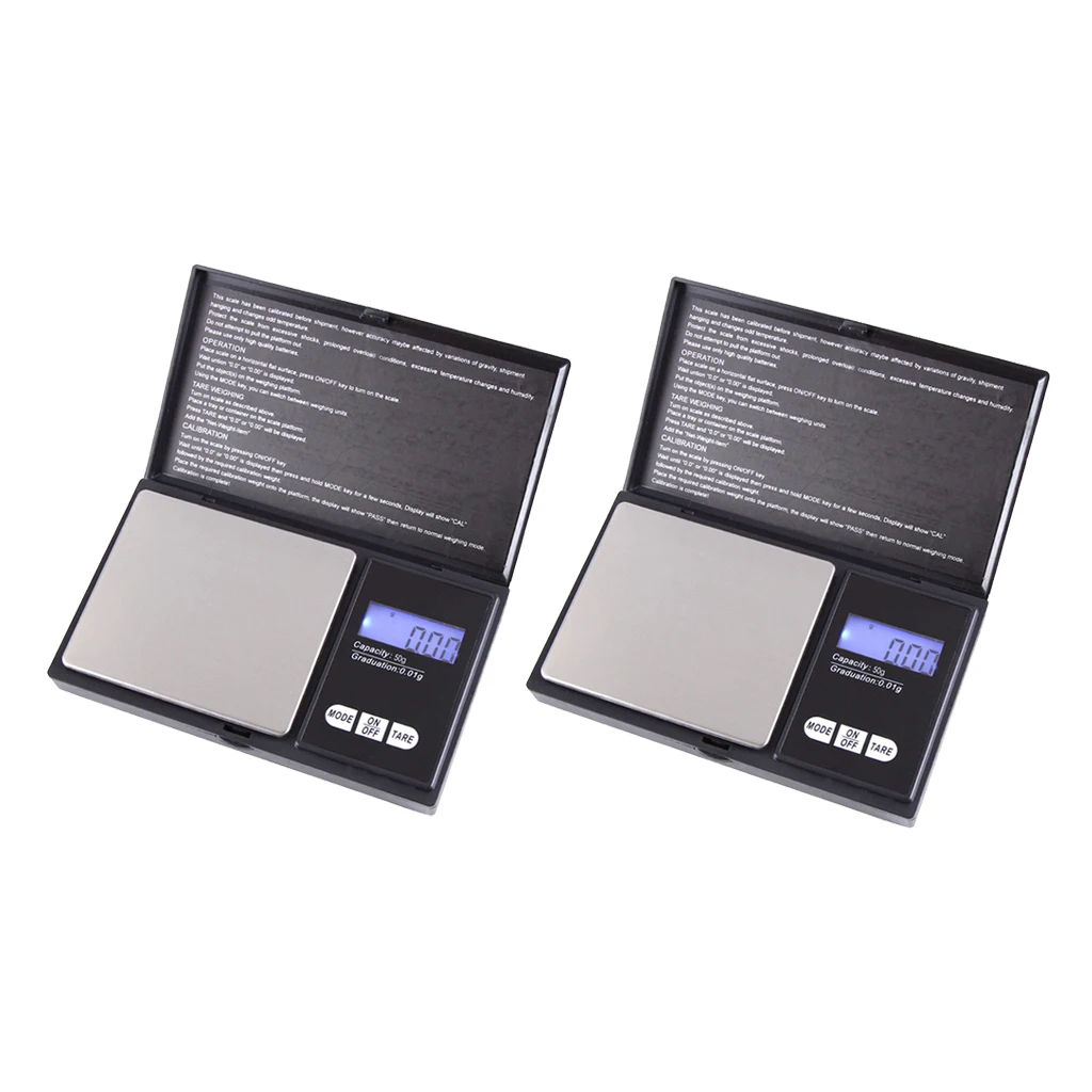 

2pcs Portable LCD Digital Scale 50g/0.01g Electronic Jewelry Gold Gram LCD