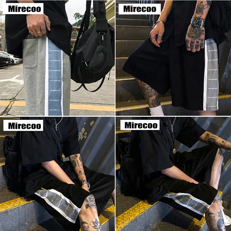 Шорты в стиле хип хоп с надписью по бокам уличная одежда летние беговые шорты