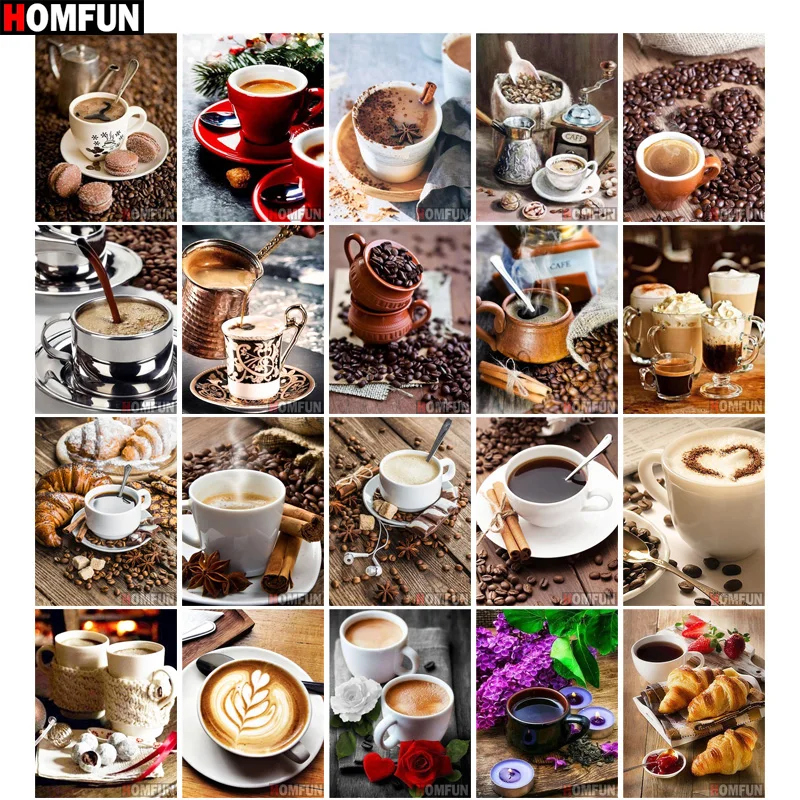 Алмазная 5D картина HOMFUN кофе вышивка крестиком с полными квадратными/круглыми