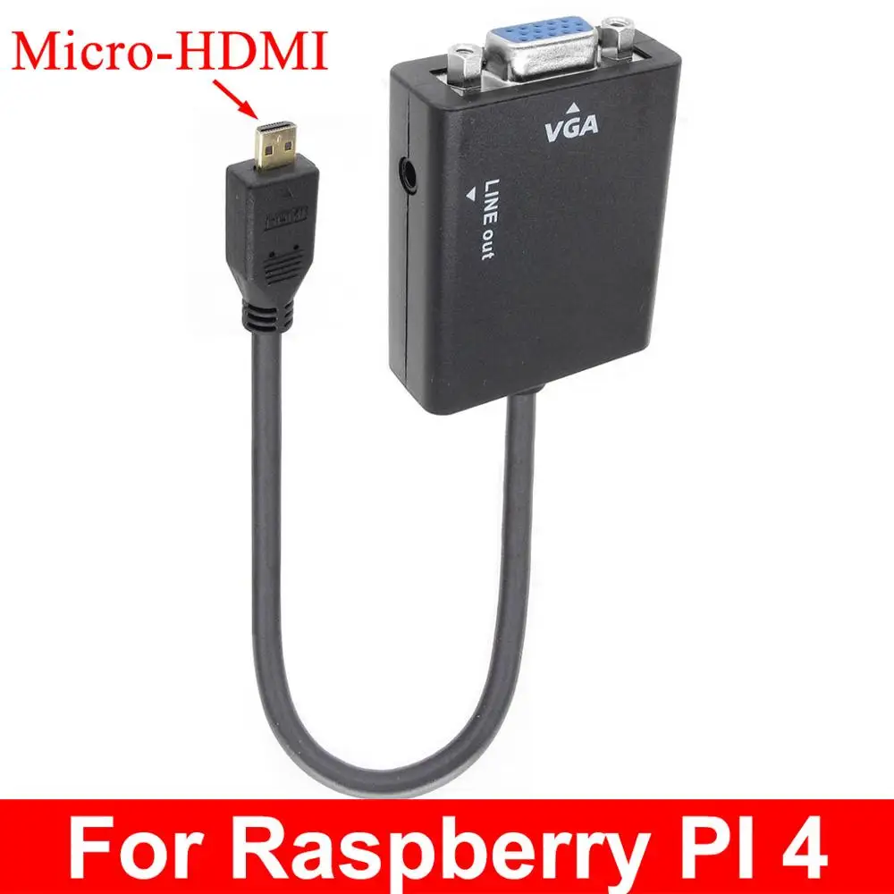 2 ГБ/4 ГБ Raspberry Pi 4 Модель B Кабель Micro HDMI к VGA видеопреобразователь адаптер для