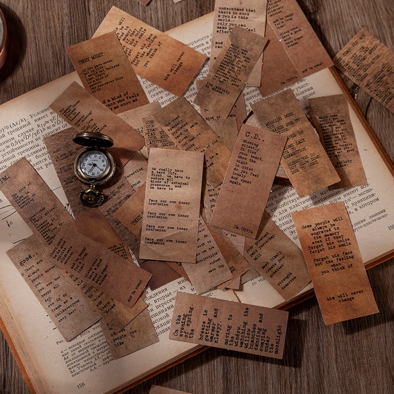 40 наклеек на винтажную английскую тематику коллаж античный билет бумажная