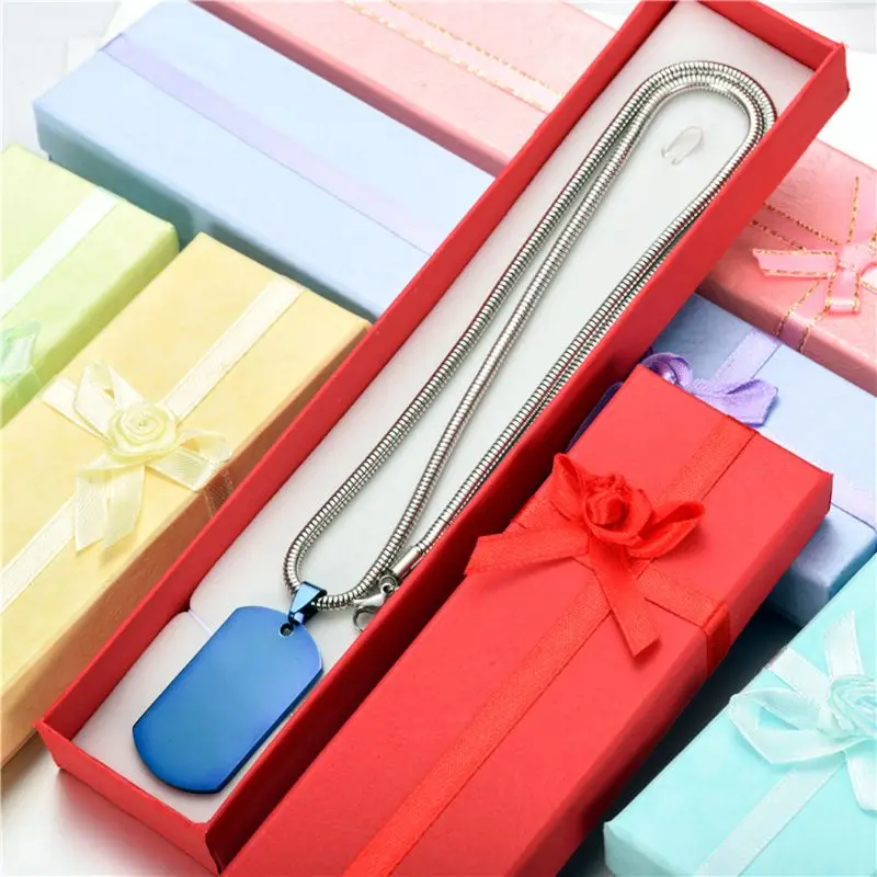 

Military Army ID Stainless Steel Name Blank Dog Tags Pendant Rectangle Jewelry