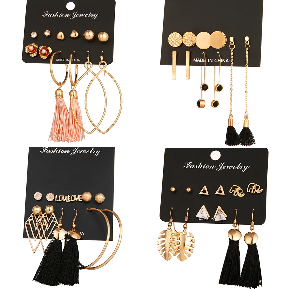 Женские винтажные серьги-подвески с геометрическим орнаментом серьги золотого