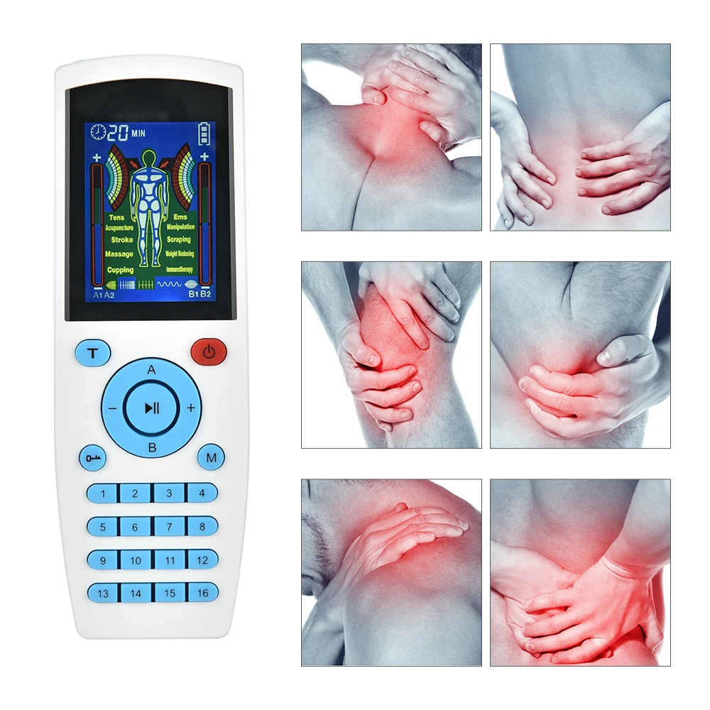 16 Modes TENS Therapy Massager 4 Output Electric EMS Nerve Muscle Stimulator Digital Pulse Low Frequency Physiotherapy |